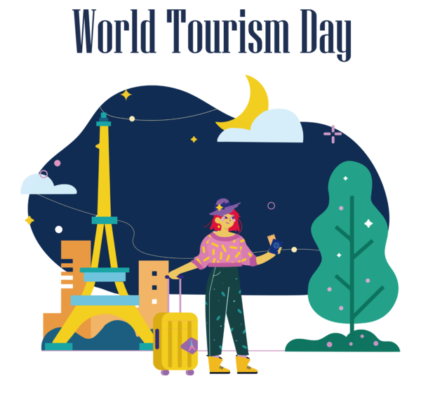 Transparent World Tourism Day Cartoon Drawing traditionally animated film for Tourism Day for World Tourism Day