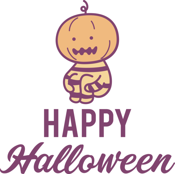 Transparent Halloween Logo Happiness Line for Happy Halloween for Halloween