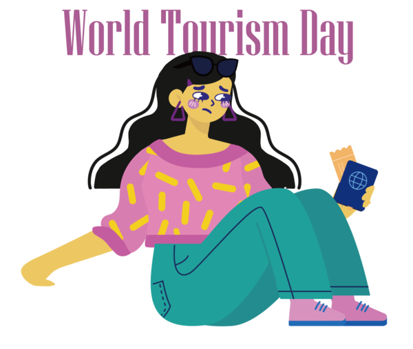 Transparent World Tourism Day Cartoon Logo Character for Tourism Day for World Tourism Day