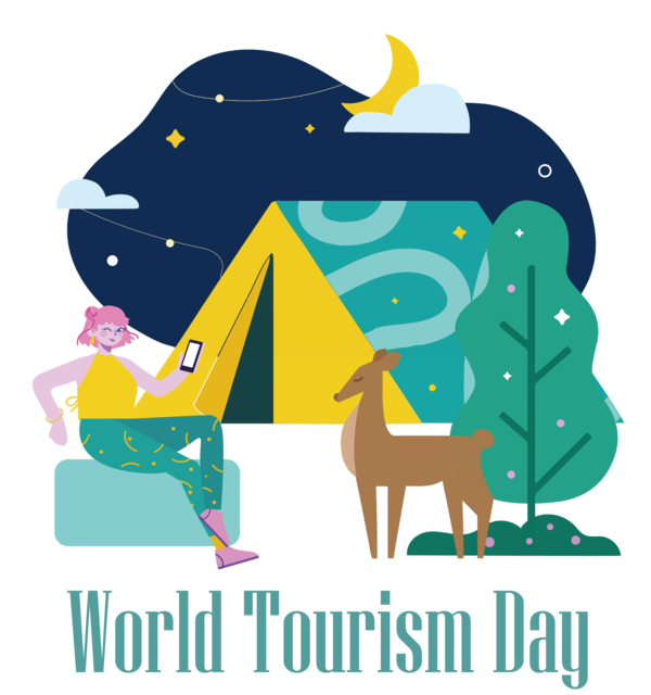 Transparent World Tourism Day Cartoon Drawing Silhouette for Tourism Day for World Tourism Day