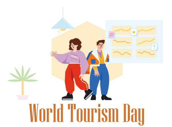 Transparent World Tourism Day Public Relations Cartoon Logo for Tourism Day for World Tourism Day