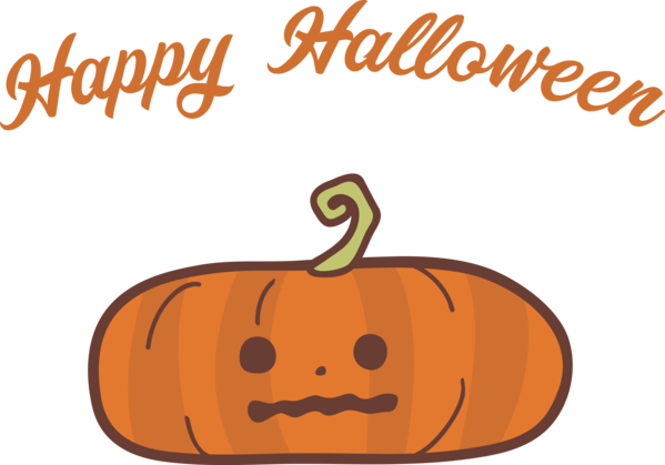 Transparent Halloween Jack-o'-lantern Cartoon Line for Happy Halloween for Halloween