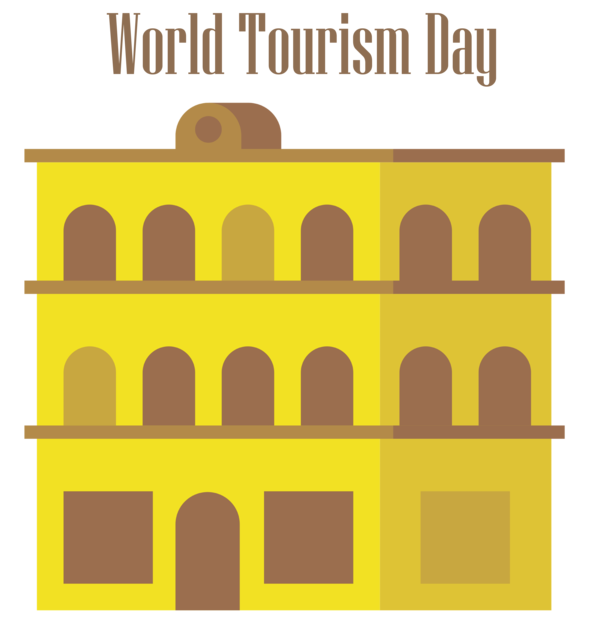 Transparent World Tourism Day Design Font Yellow for Tourism Day for World Tourism Day