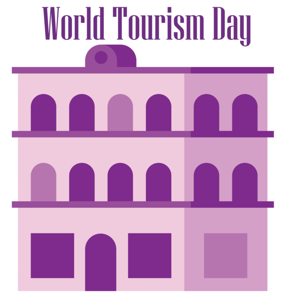 Transparent World Tourism Day Design Font Line for Tourism Day for World Tourism Day