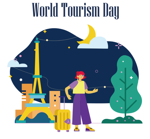 Transparent World Tourism Day Cartoon Drawing traditionally animated film for Tourism Day for World Tourism Day