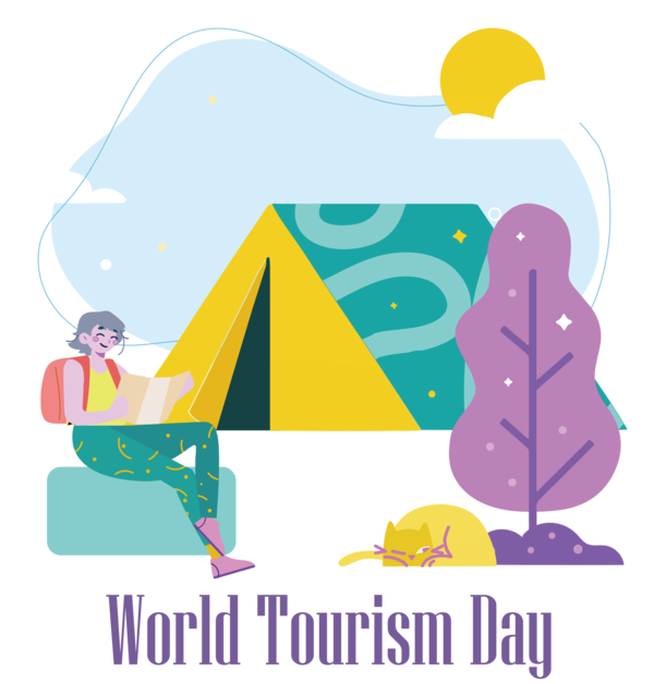 Transparent World Tourism Day Cartoon Drawing Caricature for Tourism Day for World Tourism Day