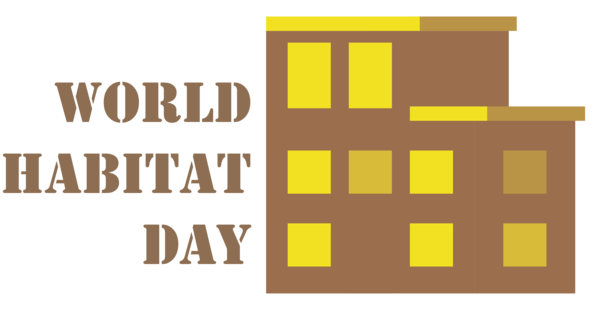 Transparent World Habitat Day Design Logo Font for Habitat Day for World Habitat Day