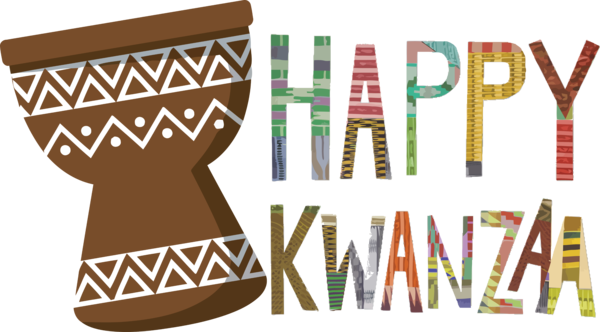 Transparent Kwanzaa Logo Font Design for Happy Kwanzaa for Kwanzaa