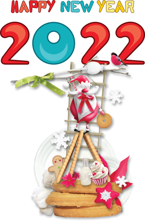 Transparent New Year Christmas Day Santa Claus New Year for Happy New Year 2022 for New Year