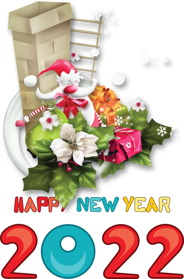 Transparent New Year Cartoon Design Flower for Happy New Year 2022 for New Year
