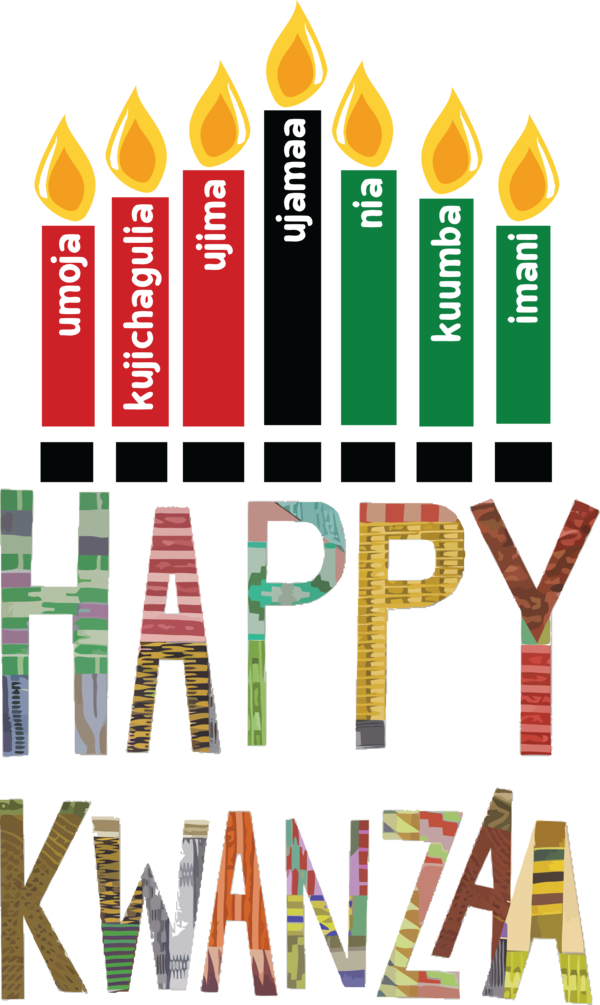 Transparent Kwanzaa Design Line Signage for Happy Kwanzaa for Kwanzaa