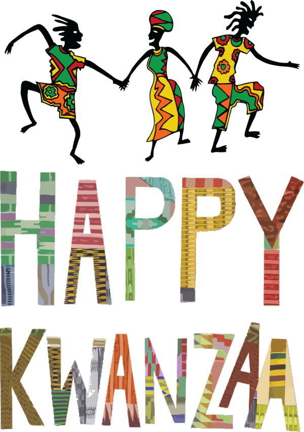 Transparent Kwanzaa Design Logo African dance for Happy Kwanzaa for Kwanzaa