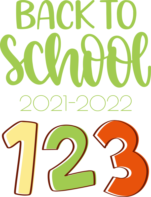 Transparent Back to School Logo Number Design for Welcome Back to School for Back To School