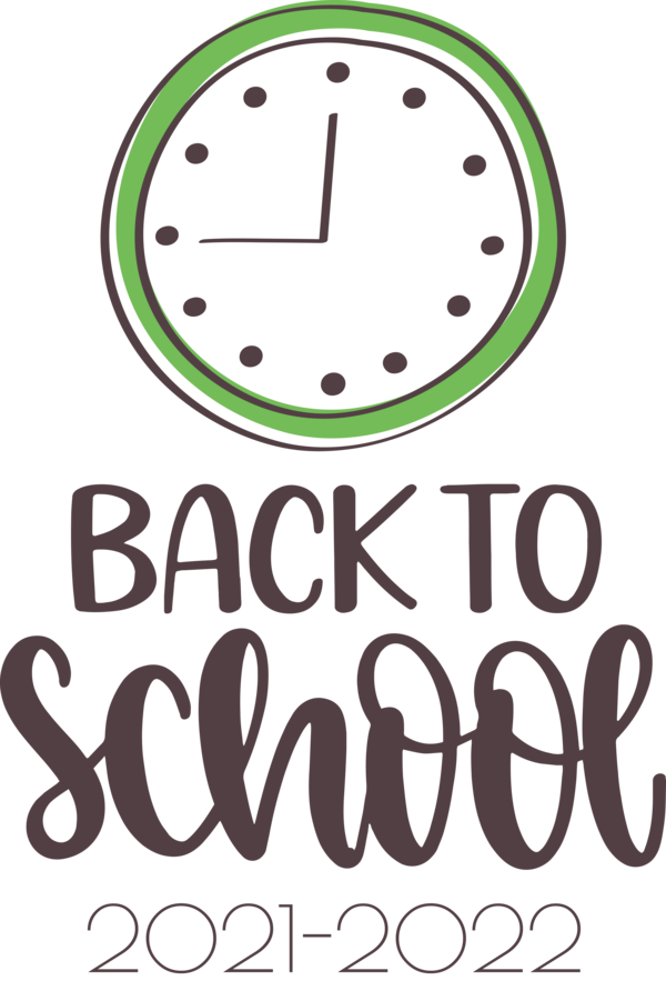 Transparent Back to School Logo Clock Line for Welcome Back to School for Back To School