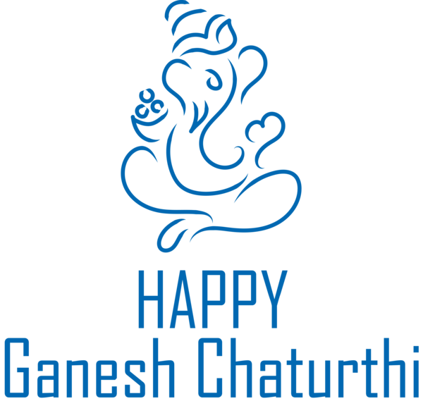 Transparent Ganesh Chaturthi Logo Line Behavior for Vinayaka Chaturthi for Ganesh Chaturthi