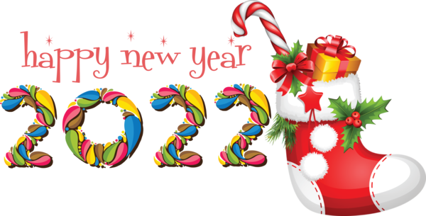 Transparent New Year Christmas Ornament M Design Flower for Happy New Year 2022 for New Year