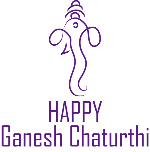 Transparent Ganesh Chaturthi Logo Line Behavior for Vinayaka Chaturthi for Ganesh Chaturthi
