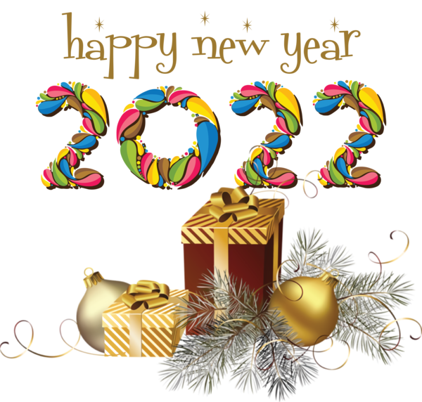 Transparent New Year Christmas Day Christmas Ornament M Design for Happy New Year 2022 for New Year