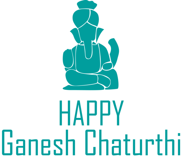 Transparent Ganesh Chaturthi Logo Design Teal for Vinayaka Chaturthi for Ganesh Chaturthi