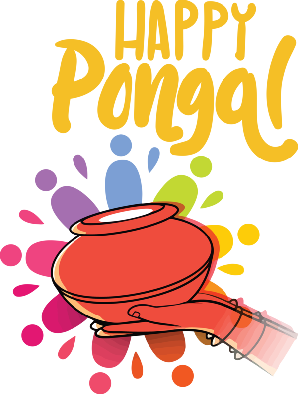 Transparent Pongal Design Flower Happiness for Thai Pongal for Pongal