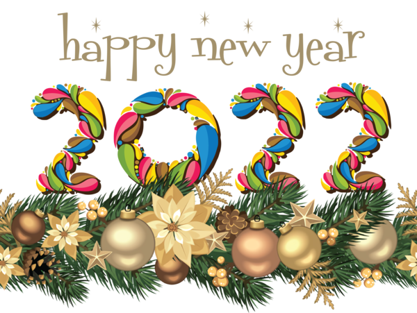 Transparent New Year Christmas Day Garland Tinsel for Happy New Year 2022 for New Year