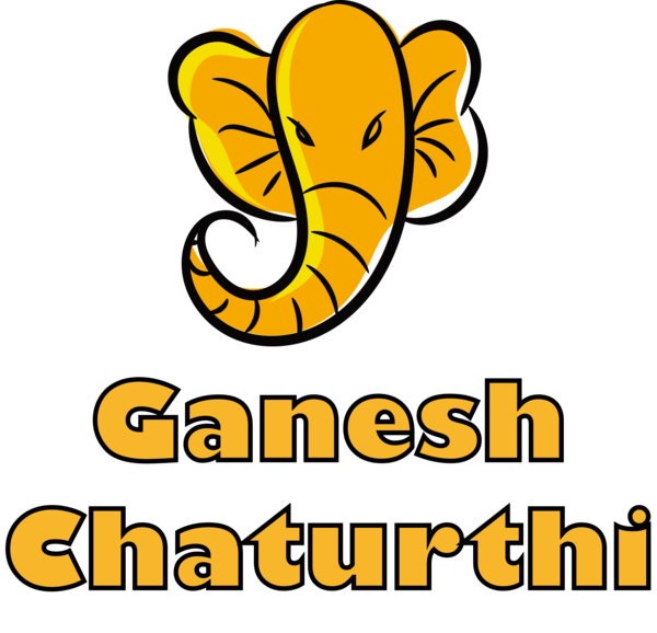 Transparent Ganesh Chaturthi Cartoon Yellow Line for Vinayaka Chaturthi for Ganesh Chaturthi