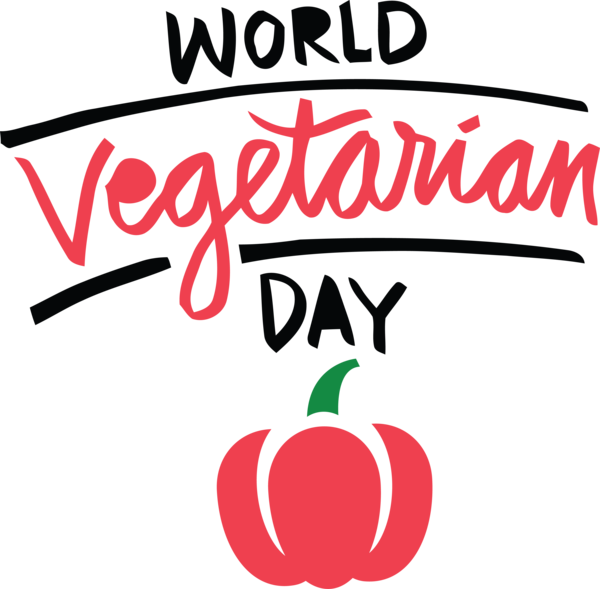 Transparent World Vegetarian Day Design Logo Line for Vegetarian Day for World Vegetarian Day