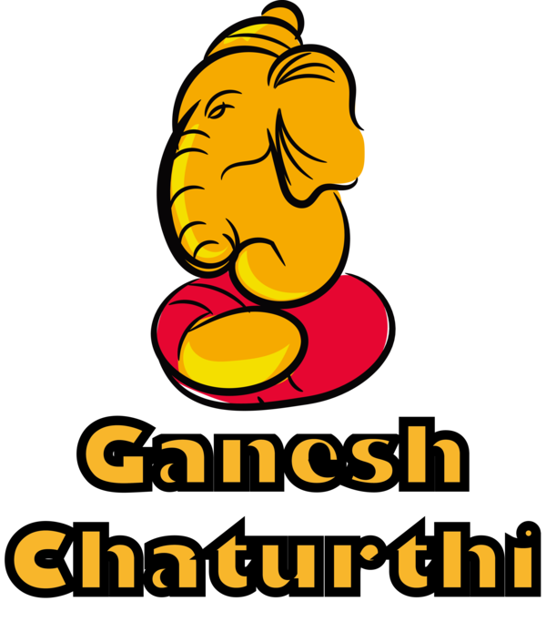 Transparent Ganesh Chaturthi Cartoon Logo Yellow for Vinayaka Chaturthi for Ganesh Chaturthi