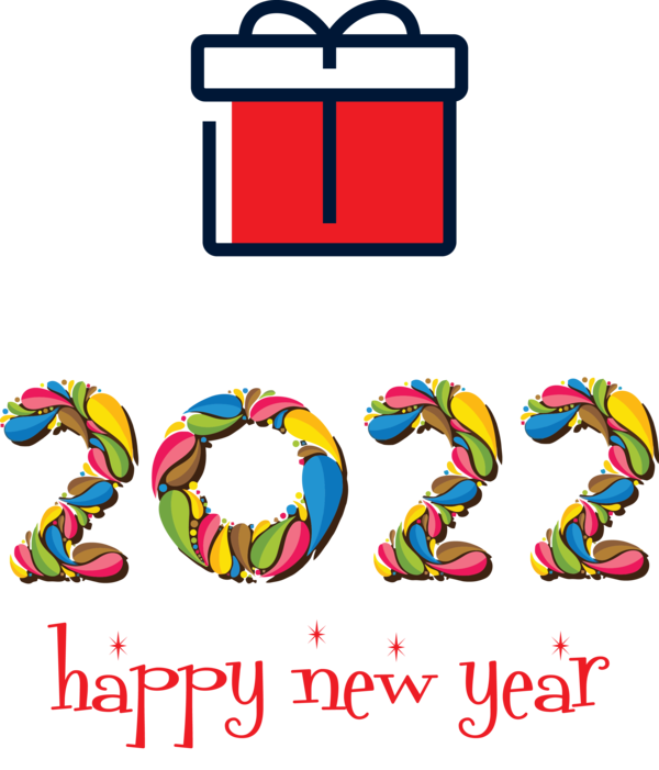 Transparent New Year Symbol Design Line for Happy New Year 2022 for New Year