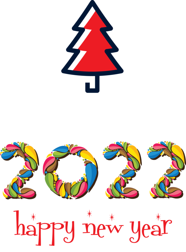 Transparent New Year Symbol Line Design for Happy New Year 2022 for New Year