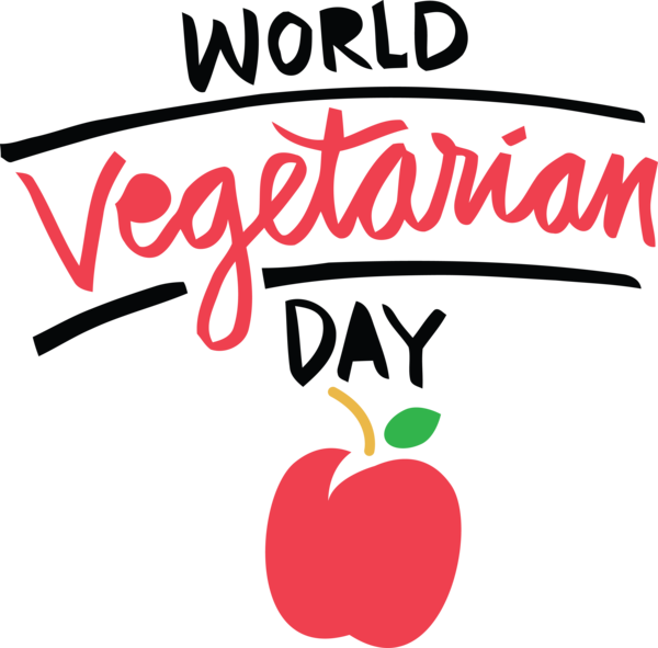 Transparent World Vegetarian Day Logo Cartoon Line for Vegetarian Day for World Vegetarian Day