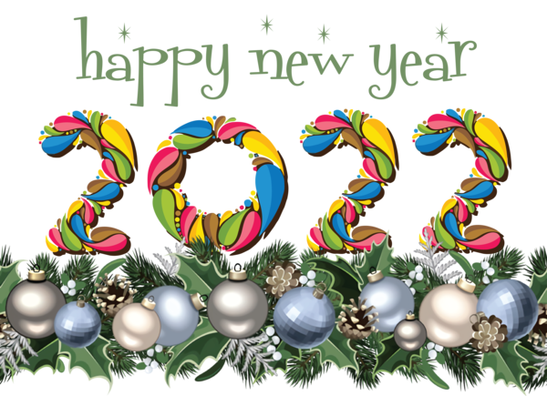 Transparent New Year Christmas Day Christmas Ornament M Font for Happy New Year 2022 for New Year