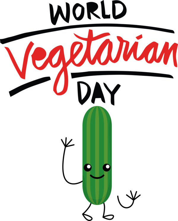 Transparent World Vegetarian Day Cartoon Logo Green for Vegetarian Day for World Vegetarian Day