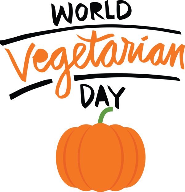 Transparent World Vegetarian Day Pumpkin Vegetable Logo for Vegetarian Day for World Vegetarian Day