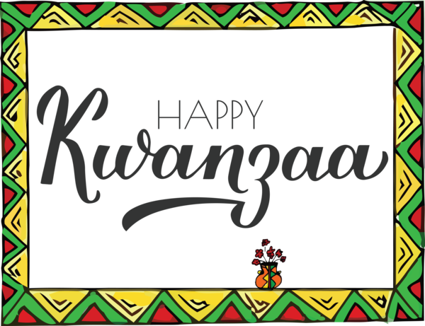 Transparent Kwanzaa Lettering Typography Calligraphy for Happy Kwanzaa for Kwanzaa