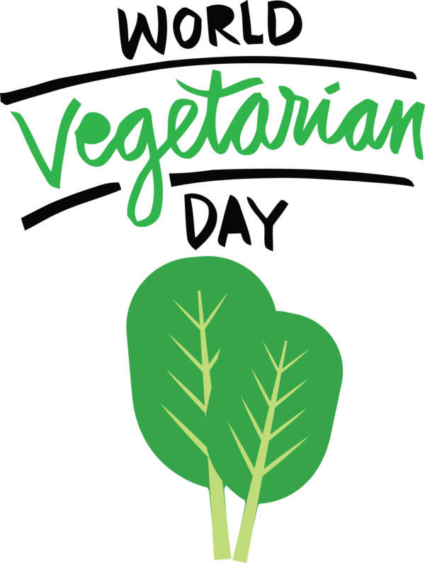 Transparent World Vegetarian Day Leaf Plant stem Logo for Vegetarian Day for World Vegetarian Day