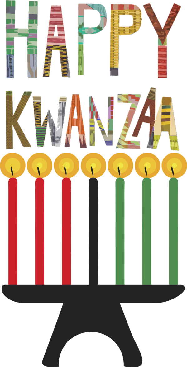Transparent Kwanzaa Design Yellow Line for Happy Kwanzaa for Kwanzaa