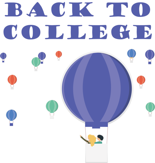 Transparent Back to School Hot-air balloon Balloon Design for Back to College for Back To School
