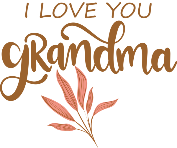 Transparent National Grandparents Day Leaf Logo Calligraphy for Grandmothers Day for National Grandparents Day