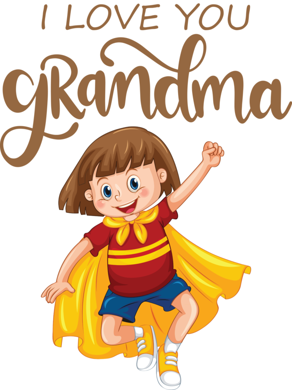 Transparent National Grandparents Day Cartoon Character Toddler M for Grandmothers Day for National Grandparents Day