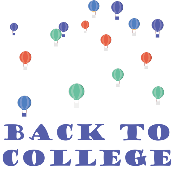 Transparent Back to School Balloon Text Design for Back to College for Back To School