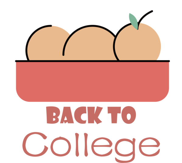 Transparent Back to School Logo Line Fruit for Back to College for Back To School
