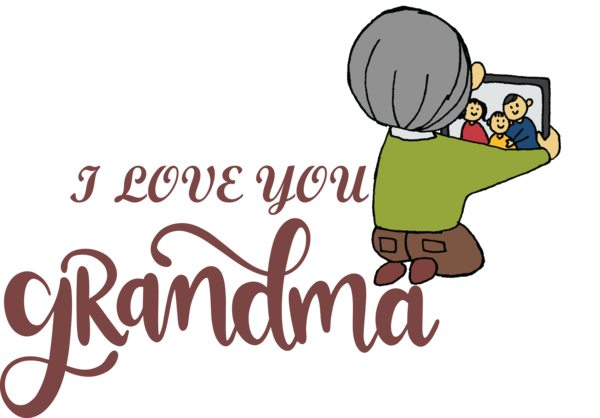 Transparent National Grandparents Day Cartoon Logo Character for Grandmothers Day for National Grandparents Day
