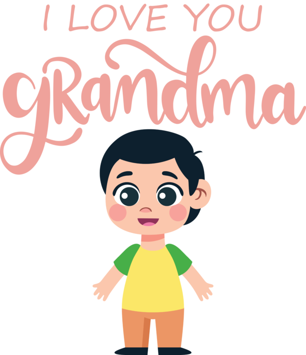 Transparent National Grandparents Day Toddler M Face Cartoon for Grandmothers Day for National Grandparents Day