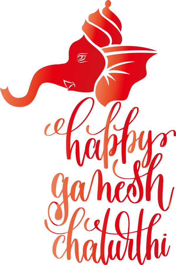 Transparent Ganesh Chaturthi Calligraphy Lettering Drawing for Vinayaka Chaturthi for Ganesh Chaturthi