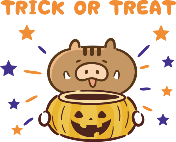 Transparent Halloween Emoticon Drawing Cartoon for Trick Or Treat for Halloween