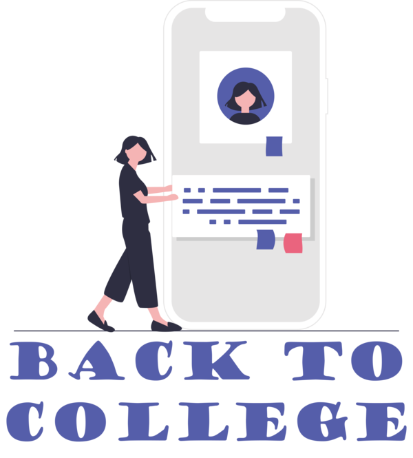 Transparent Back to School Logo Telephony Line for Back to College for Back To School