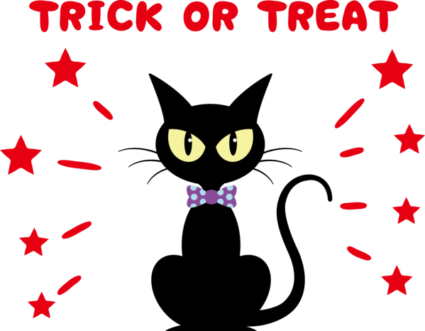 Transparent Halloween Cat Kitten Black cat for Trick Or Treat for Halloween