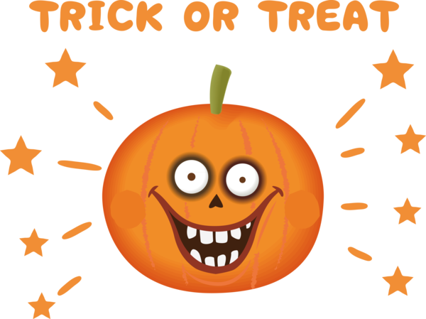 Transparent Halloween Jack-o'-lantern Squash Cartoon for Trick Or Treat for Halloween