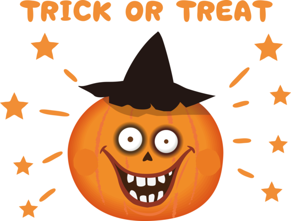 Transparent Halloween Jack-o'-lantern Cartoon Pumpkin for Trick Or Treat for Halloween